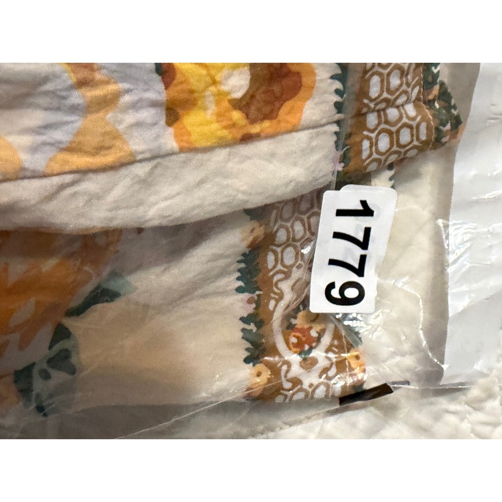 Anthropologie Postmark Floral Tiered Mini Dress XS Yellow Boho Button Front - Picture 14 of 14